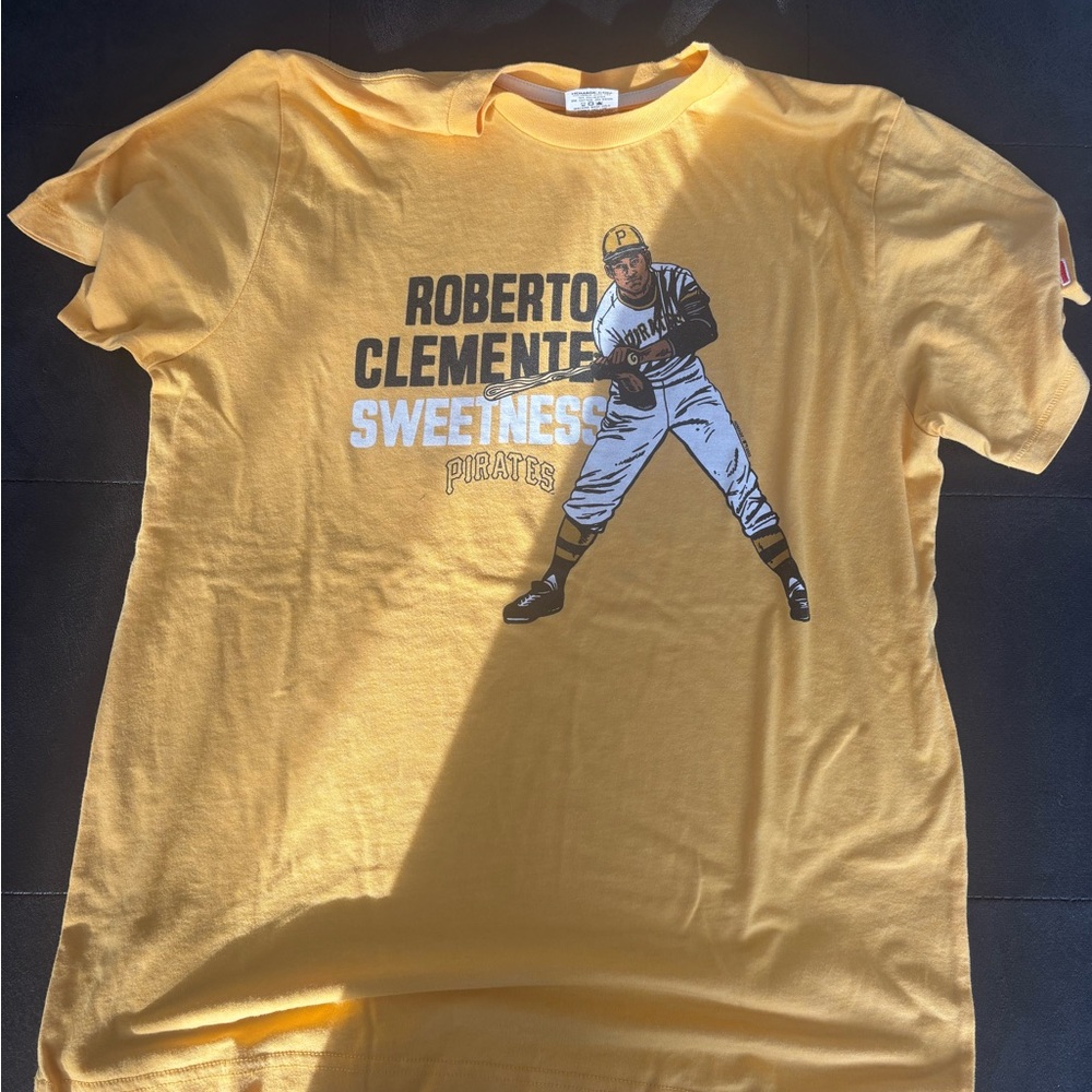 HOMAGE Yellow Roberto Clemente Short Sleeve Tee